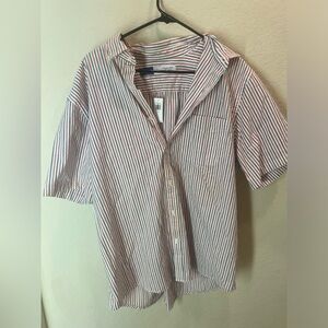 Mens Old Navy Red, White & Blue Striped Shirt